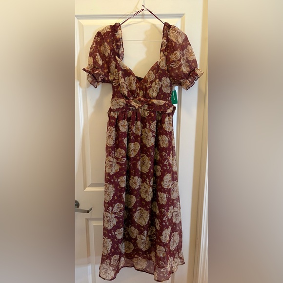 Simons BluPepper Ancient Floral Sweetheart Neckline Maxi Dress Size U.S. Large - Picture 5 of 16